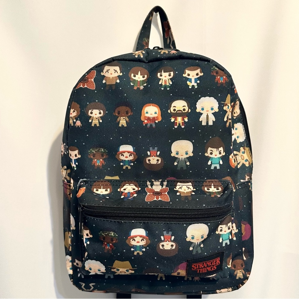 STRANGER THINGS by LOUNGEFLY CHIBI ALL-OVER PRINT FOREST 13” BACKPACK